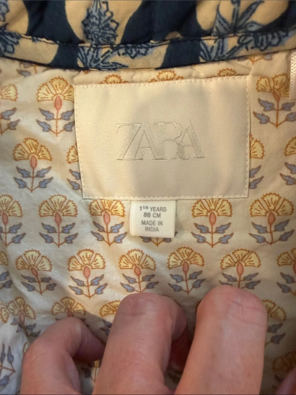 Zara Toddler Printed Floral Jacket- 18 months